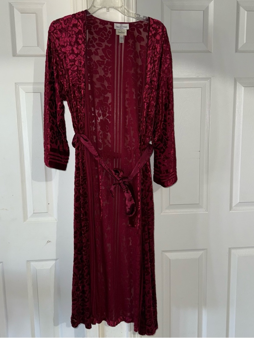 Valentino Intimo Maroon Sheer Burnout Top